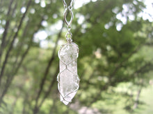 Load image into Gallery viewer, Wire Wrapped Crystal Point Long Necklace.