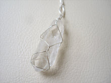 Load image into Gallery viewer, Wire Wrapped Crystal Point Long Necklace.