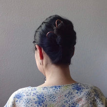 Load image into Gallery viewer, Silver Handforged Hair Stick, Zigzag Hair Pins For Long Hair.