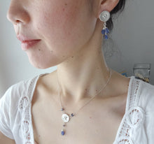 Load image into Gallery viewer, Poppy Tanzanite Necklace, December Birthstone Gift, Circle Sterling Silver Pendant.