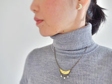 Load image into Gallery viewer, Hand stamped Crescent Moon earrings.