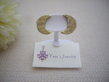 Load image into Gallery viewer, Hand stamped Crescent Moon earrings.