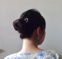 Load image into Gallery viewer, Silver Metal Hair Pin, Hammered Textured, Forged Hair Jewelry.