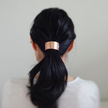 Load image into Gallery viewer, Floral Pony Cuff, Rectangle Copper Hair Tie.