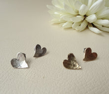 Load image into Gallery viewer, Heart Earrings, Gold or Silver, Minimalist Jewelry For Her