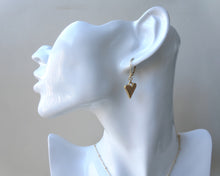 Load image into Gallery viewer, Gold Heart Dangle Earrings