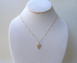 Gold Heart Necklace, Lovely Charm Necklace
