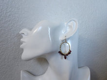 Load image into Gallery viewer, Garnet Hoop Earrings, Wire Wrapped Garnet Earrings