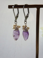 Load image into Gallery viewer, Amethyst Wire Wrapped Short Earrings