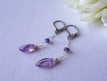 Load image into Gallery viewer, Amethyst and Iolite Chain Earrings