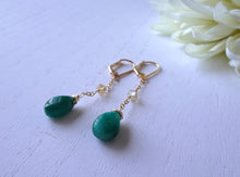 Load image into Gallery viewer, Green Drop and Citrine Earrings