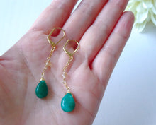 Load image into Gallery viewer, Green Drop and Citrine Earrings