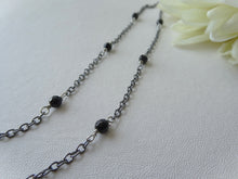 Load image into Gallery viewer, Gunmetal Chain Glasses Lanyard, Glasses Chain with Black Beads