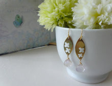 Load image into Gallery viewer, Gold Marquise and Ametrine Floral Earrings