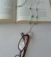 Load image into Gallery viewer, Silver Turquoise Necklace, Eyeglasses Holder Necklace