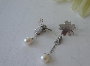 Cherry Blossom Stud Earrings, Sakura Jewelry Gift