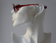 Load image into Gallery viewer, Silver Eyeglasses Chain with Aventurine on glasses