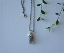 Load image into Gallery viewer, Moss Quartz Garden Gate Pendant, Raw Stone Pendant