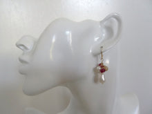 Load image into Gallery viewer, Pearl and Multi Gems Earrings