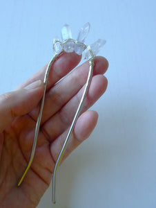 crystal point hair pin