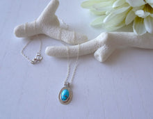 Load image into Gallery viewer, Turquoise Silver Necklace, Blue Bohemian Necklace