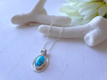 Load image into Gallery viewer, Turquoise Silver Necklace, Blue Bohemian Necklace