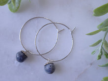 Load image into Gallery viewer, Blue Coral Hoop Earrings