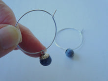 Load image into Gallery viewer, Blue Coral Hoop Earrings