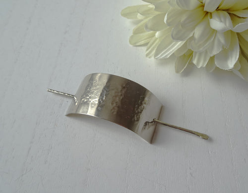 Silver Hammered Texture Hair Cuff