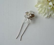 Load image into Gallery viewer, Brooch Converter, Brooch to Hair Pin, Silver Hammered Texture Pin