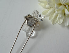 Load image into Gallery viewer, Brooch Converter, Brooch to Hair Pin, Silver Hammered Texture Pin