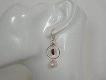 Load image into Gallery viewer, Garnet and pearl earrings