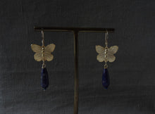 Load image into Gallery viewer, Butterfly and Lapis Lazuli Earrings