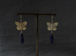 Butterfly and Lapis Lazuli Earrings