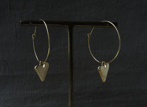 Gold heart hoop earrings