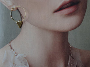 Gold heart hoop earrings