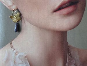 Butterfly and Lapis Lazuli Earrings