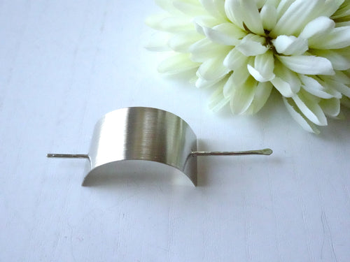 Silver Plain Metal Hair Slide