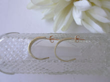 Load image into Gallery viewer, Tiny Gold Half Hoop Earrings, Simple Modern Jewelry