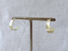 Load image into Gallery viewer, Tiny Gold Half Hoop Earrings, Simple Modern Jewelry