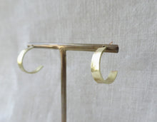 Load image into Gallery viewer, Tiny Gold Half Hoop Earrings, Simple Modern Jewelry
