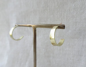 Tiny Gold Half Hoop Earrings, Simple Modern Jewelry