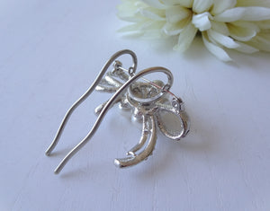Short Brooch Converter, Brooch to Hair Pin, Silver Hammered Texture Pin