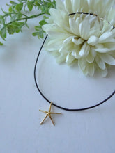 Load image into Gallery viewer, Starfish Leather Cord Choker Necklace