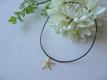 Load image into Gallery viewer, Starfish Leather Cord Choker Necklace