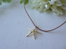 Load image into Gallery viewer, Starfish Leather Cord Choker Necklace