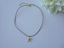 Load image into Gallery viewer, Starfish Leather Cord Choker Necklace