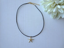 Load image into Gallery viewer, Starfish Leather Cord Choker Necklace