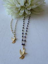 Load image into Gallery viewer, Gold Humming Bird Pearl Chain Necklace