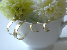 Load image into Gallery viewer, Tiny Gold Half Hoop Earrings, Simple Modern Jewelry